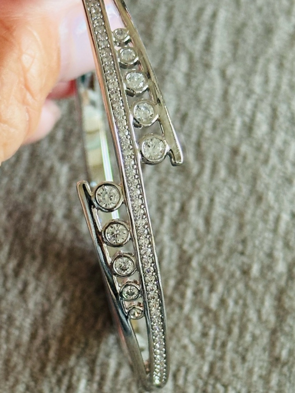 Bypass Style Bangle Bracelet